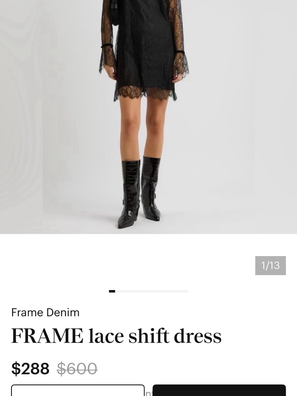 FRAME Black Lace Floral Top